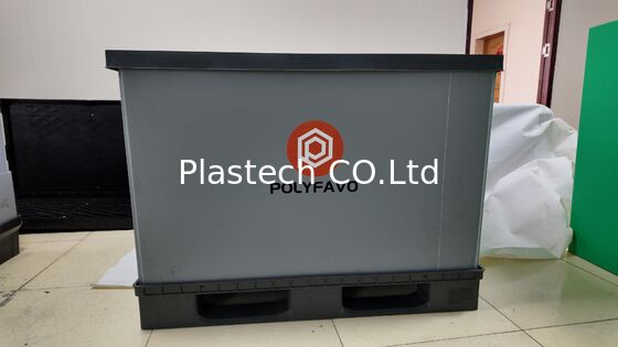 500kgs Injection Iplast Foldable EuroBox 1200 * 800* 900 mm with Lid Collapsible Container PolyBox