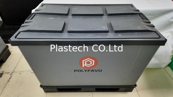 500kg Kargo Kutuları Paketleme Kutusu 1200 * 800 * 900 mm Kapaklı Katlanabilir Konteyner PolyBox