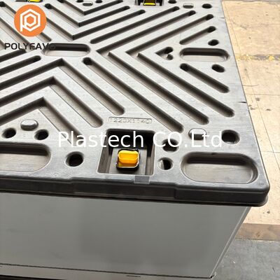 Lojistik Paketleme Nakliye Kutuları 1220 * 1140* 900 mm Plastik Saklama Kabı Panel Kollu Kutu