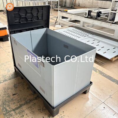  Knock Down Bulk Box, Collapsible Pallet Box 10mm 12mm Panel Thickness, Foldable Stackable Container Custom Logo Printing