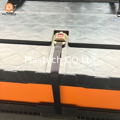 Collapsible Pallet Box 300kg Dynamic 500kg Static Load, Wall Thickness 10mm 12mm, Custom Windows Cutouts Color Logo Printing