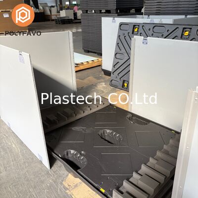 EVA kaplamalı katlanabilir palet kutusu, iki C Tipi Coaming Panelleri, plastik palet tabanlı katlanabilir kol kutu